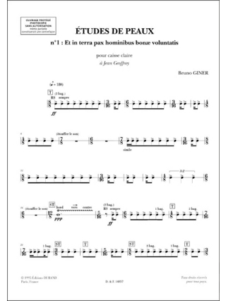 Etudes de peaux n° 1 - et in terra pax hominibus bonae voluntatis